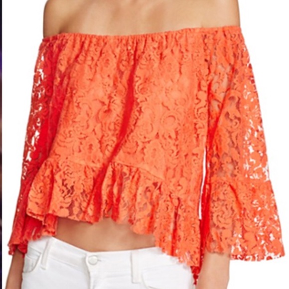 Mustard Seed Tops - Mustard Seed Lace Off Shoulder Top